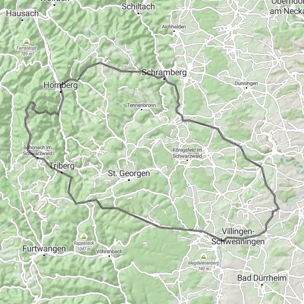 Karten-Miniaturansicht der Radinspiration "Schwarzwald Panorama Tour" in Freiburg, Germany. Erstellt vom Tarmacs.app-Routenplaner für Radtouren