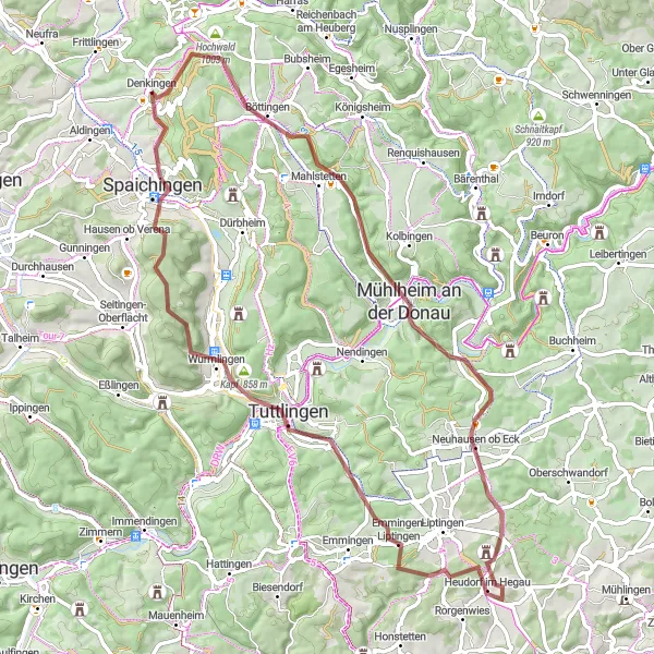Karten-Miniaturansicht der Radinspiration "Panorama der Schwäbischen Alb" in Freiburg, Germany. Erstellt vom Tarmacs.app-Routenplaner für Radtouren