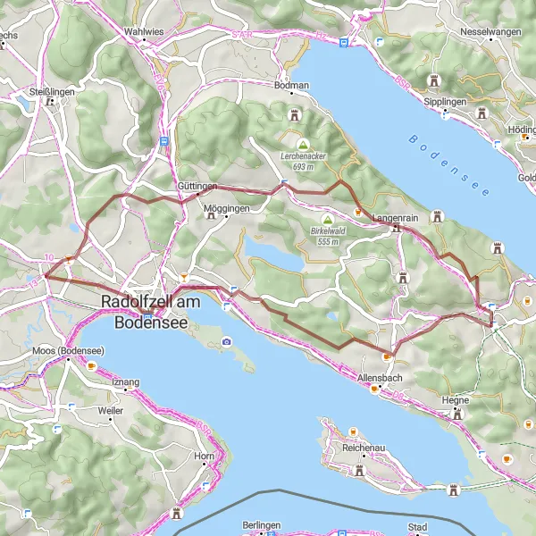 Karten-Miniaturansicht der Radinspiration "Durch die Hügel von Baden-Württemberg" in Freiburg, Germany. Erstellt vom Tarmacs.app-Routenplaner für Radtouren