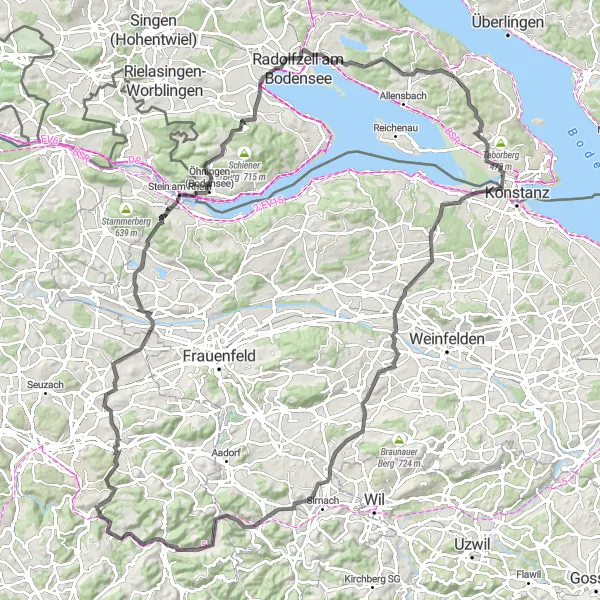Karten-Miniaturansicht der Radinspiration "Tour de Thurgau Road Experience" in Freiburg, Germany. Erstellt vom Tarmacs.app-Routenplaner für Radtouren