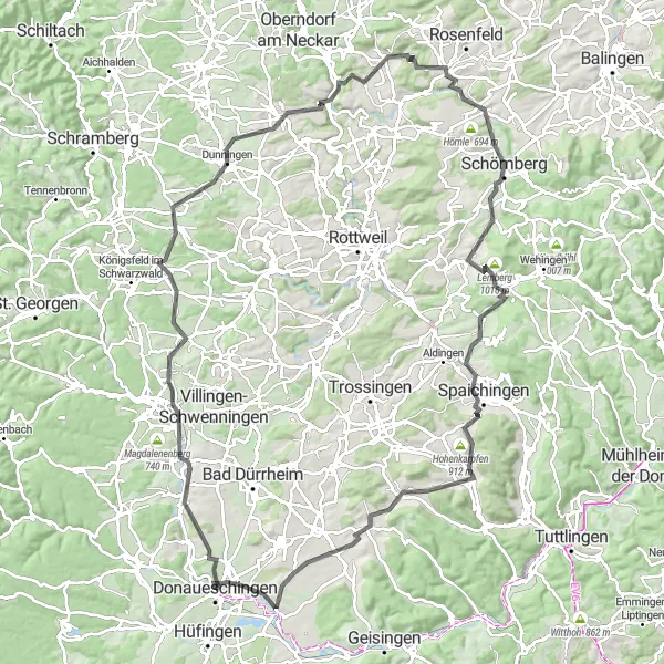 Map miniature of "Ultimate Road Challenge" cycling inspiration in Freiburg, Germany. Generated by Tarmacs.app cycling route planner