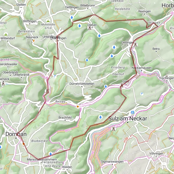 Karten-Miniaturansicht der Radinspiration "Gravelabenteuer im Schwarzwald" in Freiburg, Germany. Erstellt vom Tarmacs.app-Routenplaner für Radtouren