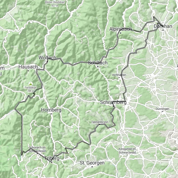 Karten-Miniaturansicht der Radinspiration "Höhenrausch im Schwarzwald" in Freiburg, Germany. Erstellt vom Tarmacs.app-Routenplaner für Radtouren