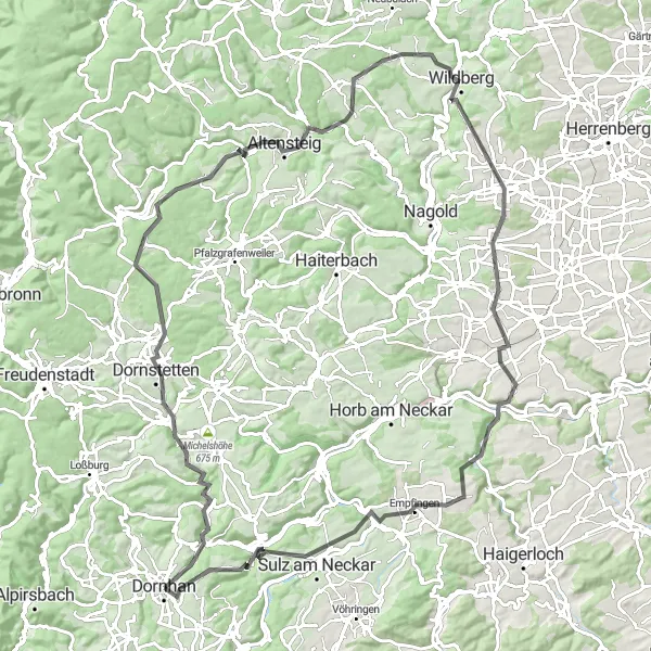 Karten-Miniaturansicht der Radinspiration "Hügelland-Tour durch den Schwarzwald" in Freiburg, Germany. Erstellt vom Tarmacs.app-Routenplaner für Radtouren