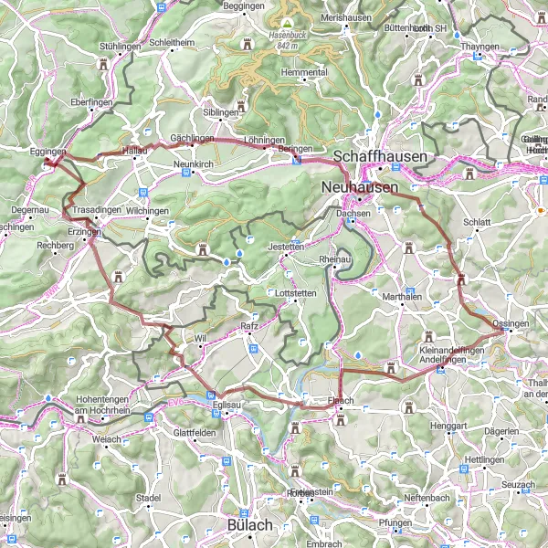 Karten-Miniaturansicht der Radinspiration "Gravel Tour durch die Natur" in Freiburg, Germany. Erstellt vom Tarmacs.app-Routenplaner für Radtouren