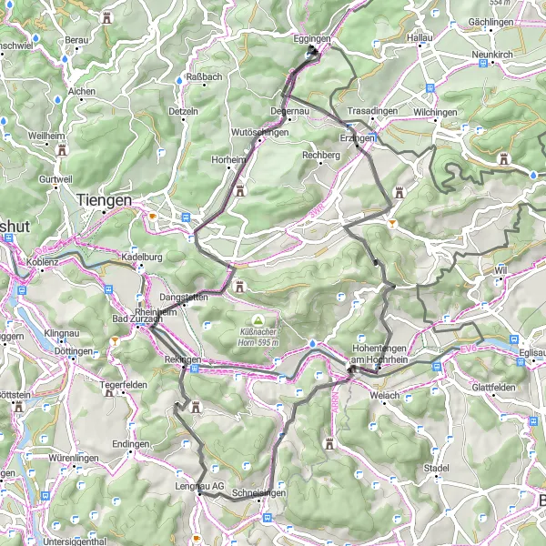 Karten-Miniaturansicht der Radinspiration "Historische Orte entlang der Strecke" in Freiburg, Germany. Erstellt vom Tarmacs.app-Routenplaner für Radtouren