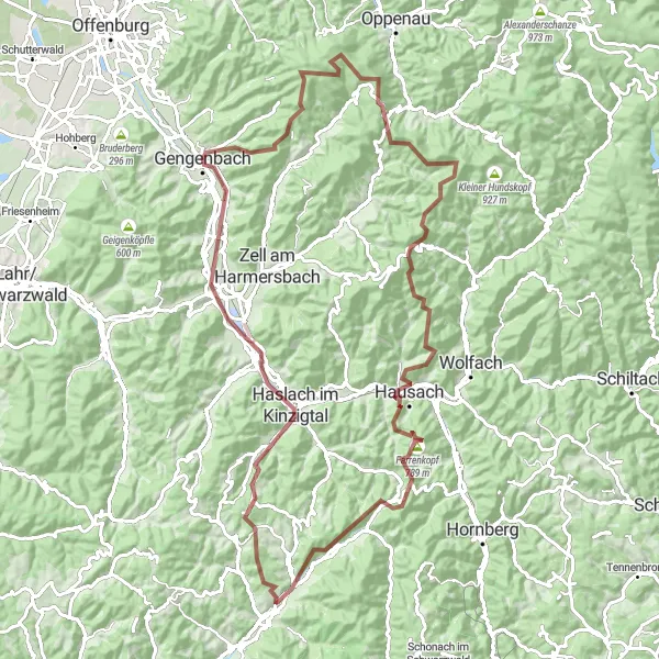 Karten-Miniaturansicht der Radinspiration "Bergabenteuer im Schwarzwald" in Freiburg, Germany. Erstellt vom Tarmacs.app-Routenplaner für Radtouren