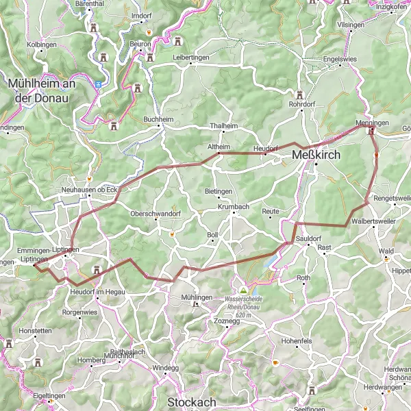 Karten-Miniaturansicht der Radinspiration "Die Schlösser und Burgen Route" in Freiburg, Germany. Erstellt vom Tarmacs.app-Routenplaner für Radtouren