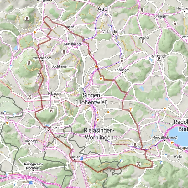 Karten-Miniaturansicht der Radinspiration "Die Highlights der Aach-Tour" in Freiburg, Germany. Erstellt vom Tarmacs.app-Routenplaner für Radtouren