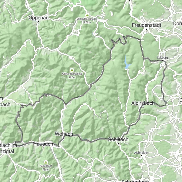 Karten-Miniaturansicht der Radinspiration "Roadtour durch den Schwarzwald: Entdecken Sie die Naturwunder" in Freiburg, Germany. Erstellt vom Tarmacs.app-Routenplaner für Radtouren