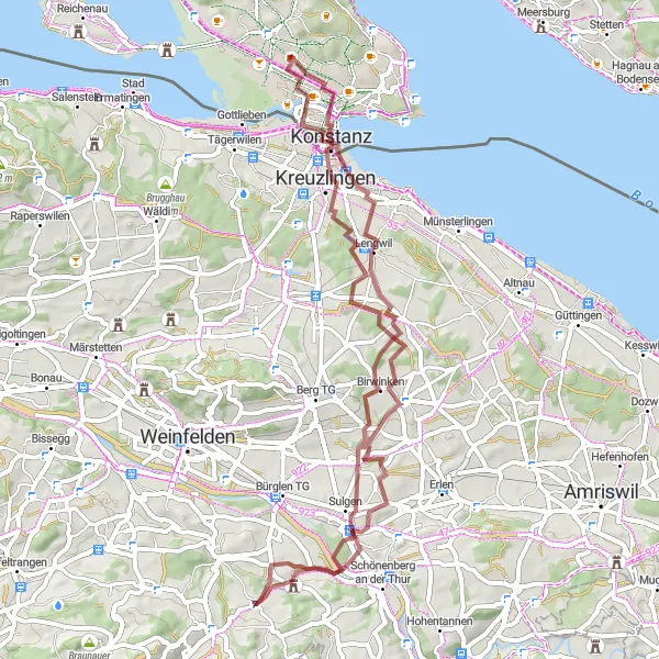 Karten-Miniaturansicht der Radinspiration "Rundtour um Constance und Lengwil" in Freiburg, Germany. Erstellt vom Tarmacs.app-Routenplaner für Radtouren