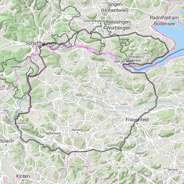 Map miniature of "Tasgetium Historic Ride" cycling inspiration in Freiburg, Germany. Generated by Tarmacs.app cycling route planner