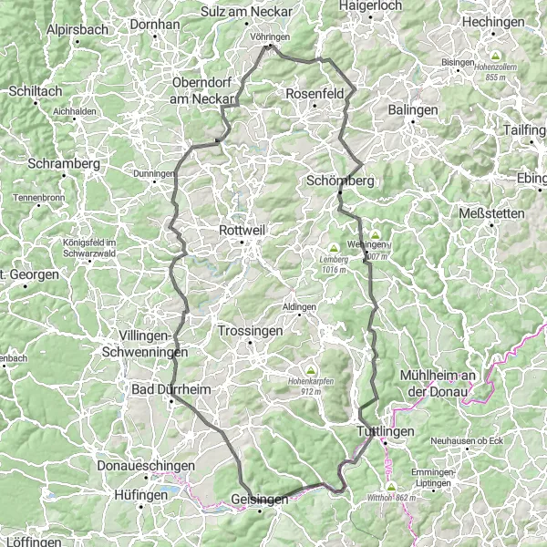 Map miniature of "The Black Forest Epic" cycling inspiration in Freiburg, Germany. Generated by Tarmacs.app cycling route planner