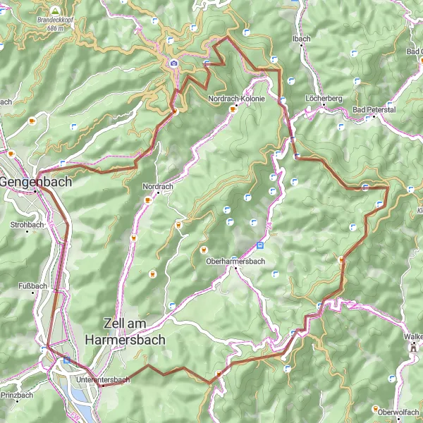 Karten-Miniaturansicht der Radinspiration "Rundtour um Gengenbach" in Freiburg, Germany. Erstellt vom Tarmacs.app-Routenplaner für Radtouren