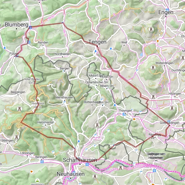 Karten-Miniaturansicht der Radinspiration "Abenteuerliche Naturerkundung" in Freiburg, Germany. Erstellt vom Tarmacs.app-Routenplaner für Radtouren