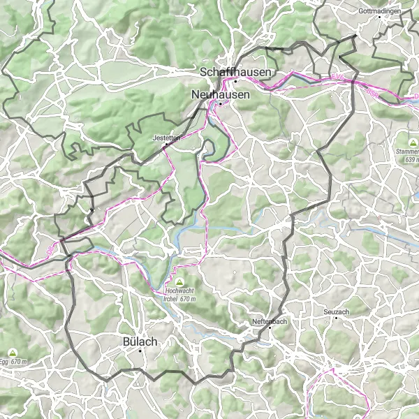 Map miniature of "The Vineyard Explorer" cycling inspiration in Freiburg, Germany. Generated by Tarmacs.app cycling route planner