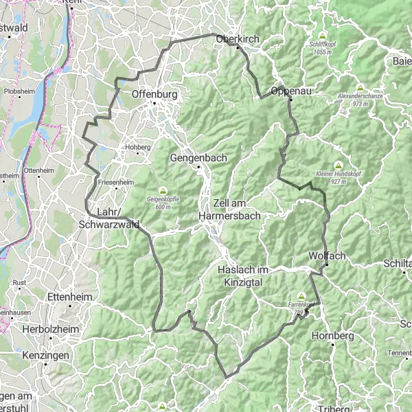 Map miniature of "The Ultimate Black Forest Adventure" cycling inspiration in Freiburg, Germany. Generated by Tarmacs.app cycling route planner