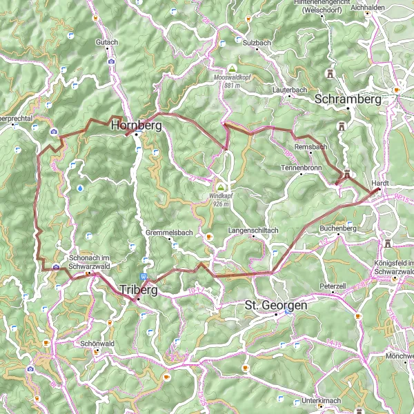 Karten-Miniaturansicht der Radinspiration "Abenteuerliche Bergtour im Schwarzwald" in Freiburg, Germany. Erstellt vom Tarmacs.app-Routenplaner für Radtouren