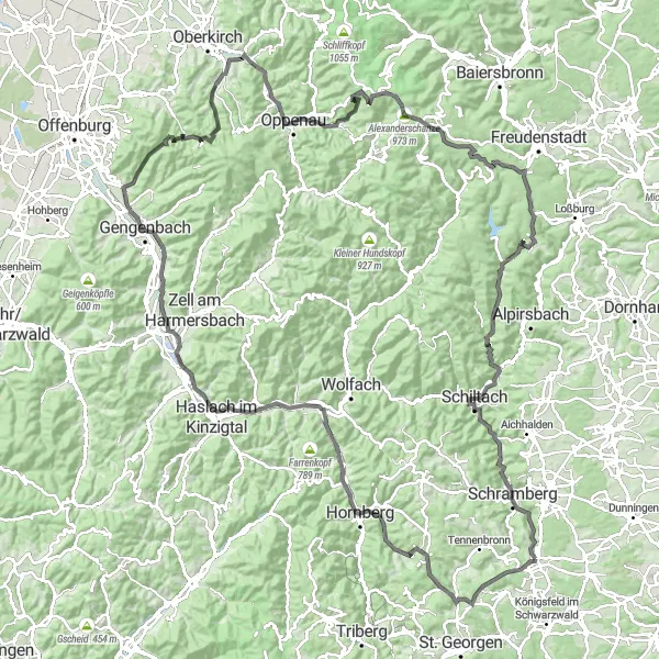 Karten-Miniaturansicht der Radinspiration "Hardt-Runde über Schwarzwaldhöhen" in Freiburg, Germany. Erstellt vom Tarmacs.app-Routenplaner für Radtouren