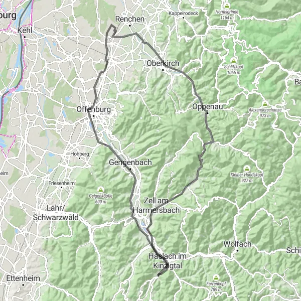 Karten-Miniaturansicht der Radinspiration "Roadtrip durch den Schwarzwald" in Freiburg, Germany. Erstellt vom Tarmacs.app-Routenplaner für Radtouren