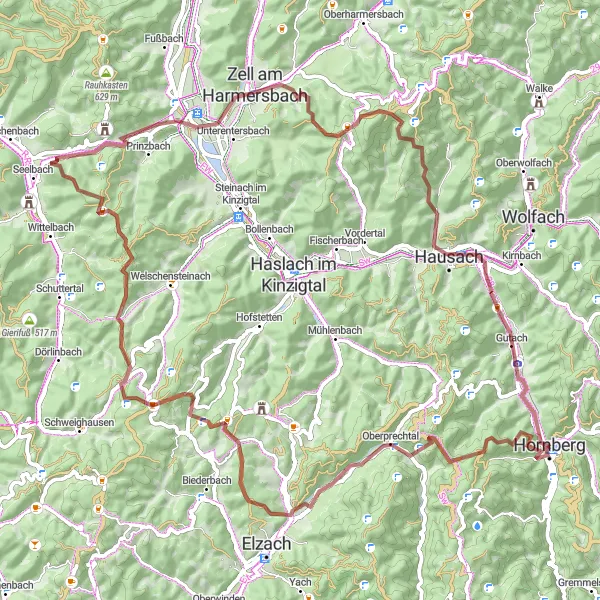 Map miniature of "Challenging Lützelhard Loop" cycling inspiration in Freiburg, Germany. Generated by Tarmacs.app cycling route planner