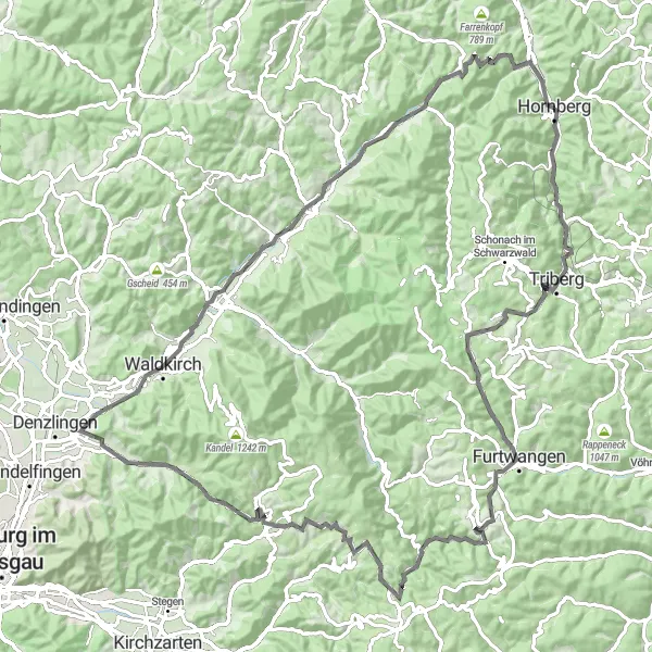 Karten-Miniaturansicht der Radinspiration "Radtour durch den Schwarzwald" in Freiburg, Germany. Erstellt vom Tarmacs.app-Routenplaner für Radtouren