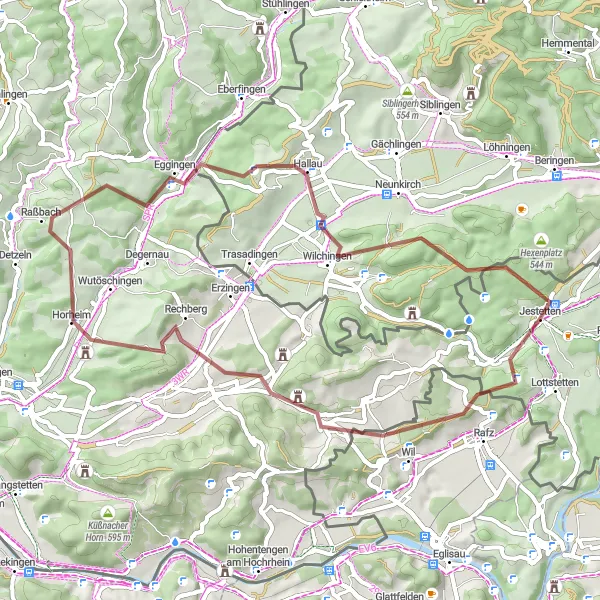 Karten-Miniaturansicht der Radinspiration "Gravelabenteuer Hornbuck" in Freiburg, Germany. Erstellt vom Tarmacs.app-Routenplaner für Radtouren