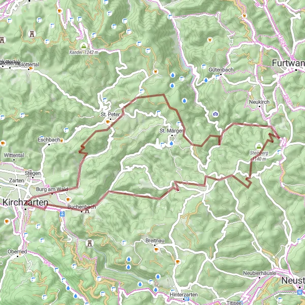 Karten-Miniaturansicht der Radinspiration "Buchenbach Highlight Tour" in Freiburg, Germany. Erstellt vom Tarmacs.app-Routenplaner für Radtouren