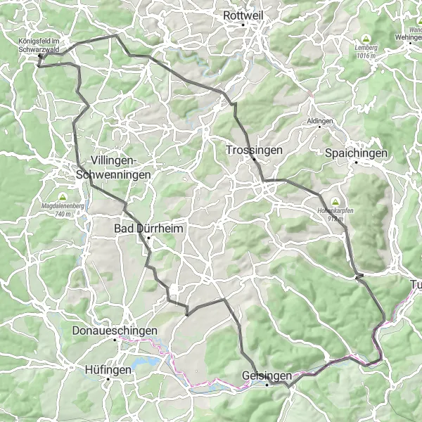 Karten-Miniaturansicht der Radinspiration "Donauversinkung Tour" in Freiburg, Germany. Erstellt vom Tarmacs.app-Routenplaner für Radtouren