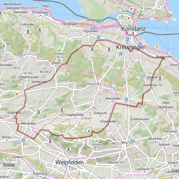 Map miniature of "Altshof Loop" cycling inspiration in Freiburg, Germany. Generated by Tarmacs.app cycling route planner