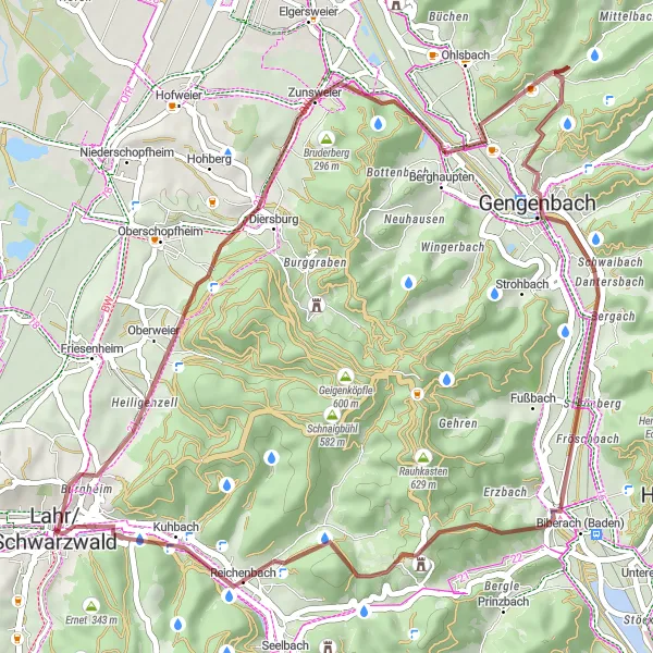 Karten-Miniaturansicht der Radinspiration "Geisskopf Runde" in Freiburg, Germany. Erstellt vom Tarmacs.app-Routenplaner für Radtouren
