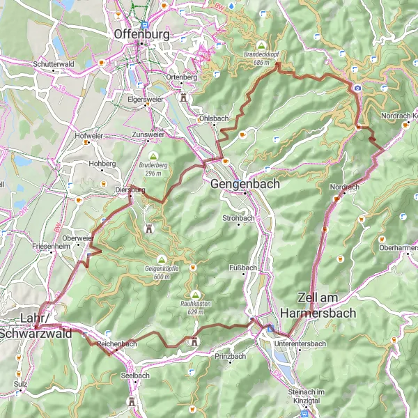Karten-Miniaturansicht der Radinspiration "Staufenkopf Rundtour" in Freiburg, Germany. Erstellt vom Tarmacs.app-Routenplaner für Radtouren