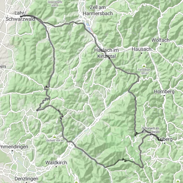 Karten-Miniaturansicht der Radinspiration "Die Große Schwarzwaldtour" in Freiburg, Germany. Erstellt vom Tarmacs.app-Routenplaner für Radtouren
