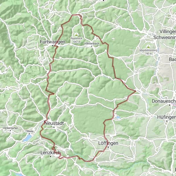 Karten-Miniaturansicht der Radinspiration "Epische Gravel-Rundtour durch den Schwarzwald" in Freiburg, Germany. Erstellt vom Tarmacs.app-Routenplaner für Radtouren