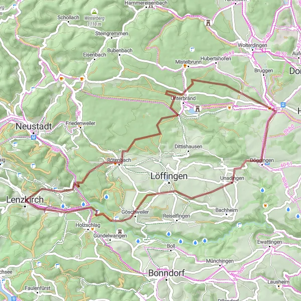 Karten-Miniaturansicht der Radinspiration "Scenic Gravel-Tour durch den Schwarzwald" in Freiburg, Germany. Erstellt vom Tarmacs.app-Routenplaner für Radtouren