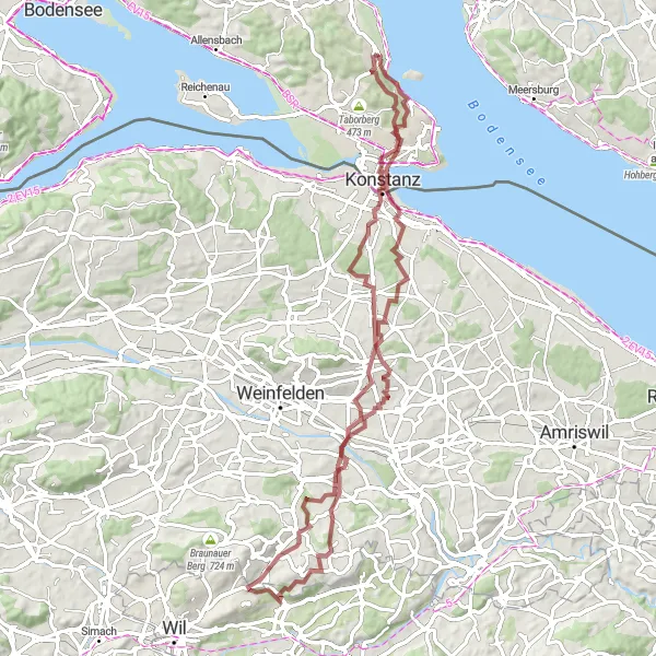 Karten-Miniaturansicht der Radinspiration "Grüner Sommer um den Bodensee" in Freiburg, Germany. Erstellt vom Tarmacs.app-Routenplaner für Radtouren