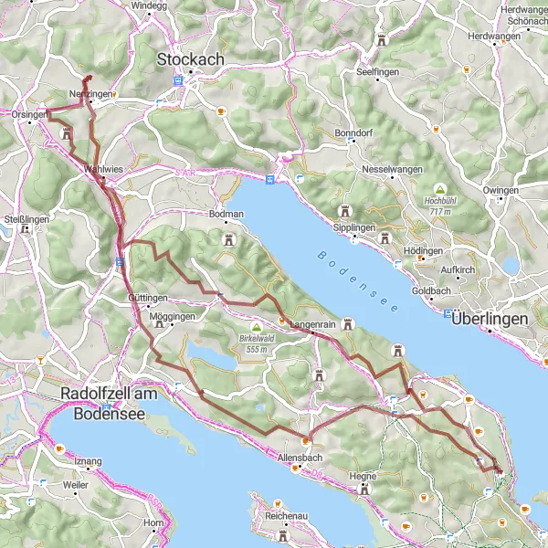 Map miniature of "The Wildlife Escape" cycling inspiration in Freiburg, Germany. Generated by Tarmacs.app cycling route planner
