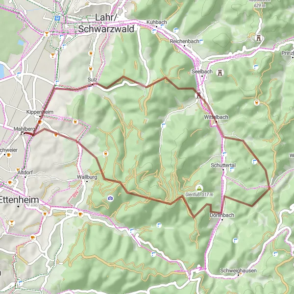 Karten-Miniaturansicht der Radinspiration "Natur pur im Schwarzwald" in Freiburg, Germany. Erstellt vom Tarmacs.app-Routenplaner für Radtouren