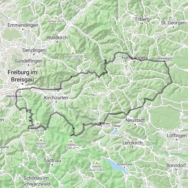 Karten-Miniaturansicht der Radinspiration "Ultimative Schwarzwald Tour" in Freiburg, Germany. Erstellt vom Tarmacs.app-Routenplaner für Radtouren