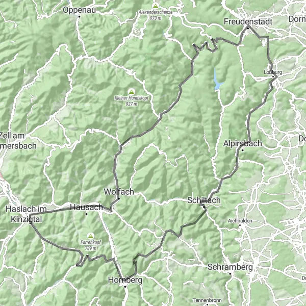Karten-Miniaturansicht der Radinspiration "Historische Schlösser und Naturerlebnisse" in Freiburg, Germany. Erstellt vom Tarmacs.app-Routenplaner für Radtouren