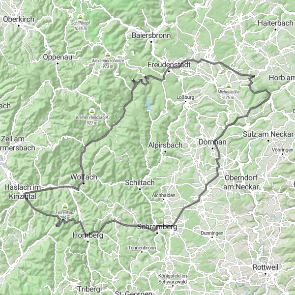 Map miniature of "The Ultimate Black Forest Challenge" cycling inspiration in Freiburg, Germany. Generated by Tarmacs.app cycling route planner