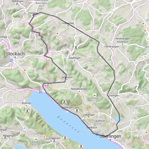 Karten-Miniaturansicht der Radinspiration "Road-Tour um Mühlingen" in Freiburg, Germany. Erstellt vom Tarmacs.app-Routenplaner für Radtouren