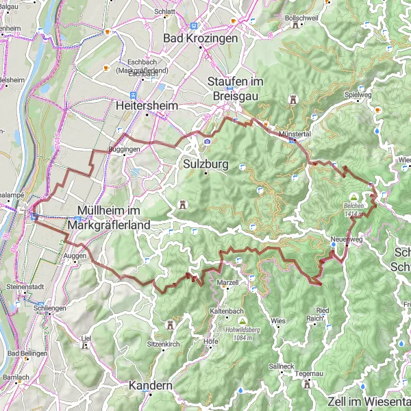 Karten-Miniaturansicht der Radinspiration "Abenteuer in den Schwarzwald" in Freiburg, Germany. Erstellt vom Tarmacs.app-Routenplaner für Radtouren