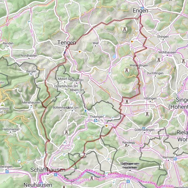 Map miniature of "Philippsberg and Säntisblick Circuit" cycling inspiration in Freiburg, Germany. Generated by Tarmacs.app cycling route planner