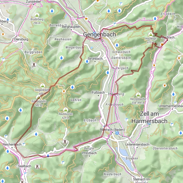 Karten-Miniaturansicht der Radinspiration "Wälder und Burgen" in Freiburg, Germany. Erstellt vom Tarmacs.app-Routenplaner für Radtouren