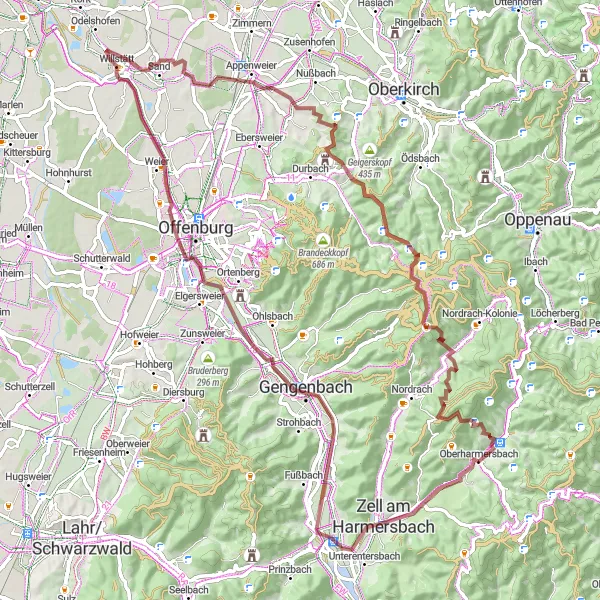 Karten-Miniaturansicht der Radinspiration "Höhenrausch im Schwarzwald" in Freiburg, Germany. Erstellt vom Tarmacs.app-Routenplaner für Radtouren