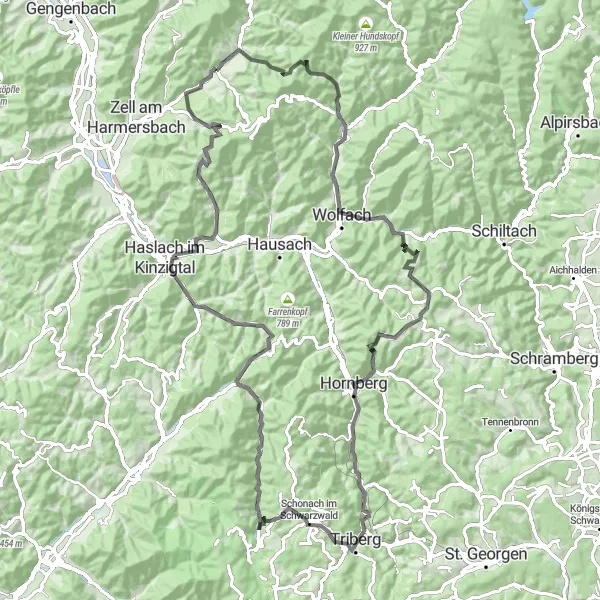 Karten-Miniaturansicht der Radinspiration "Schwarzwald Höhenflug" in Freiburg, Germany. Erstellt vom Tarmacs.app-Routenplaner für Radtouren