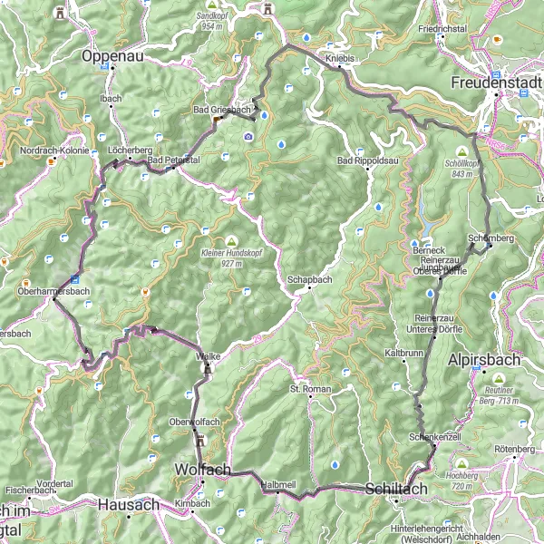 Karten-Miniaturansicht der Radinspiration "Schwarzwald Naturerlebnis" in Freiburg, Germany. Erstellt vom Tarmacs.app-Routenplaner für Radtouren