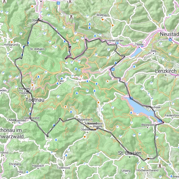 Karten-Miniaturansicht der Radinspiration "Panorama Tour im Schwarzwald" in Freiburg, Germany. Erstellt vom Tarmacs.app-Routenplaner für Radtouren