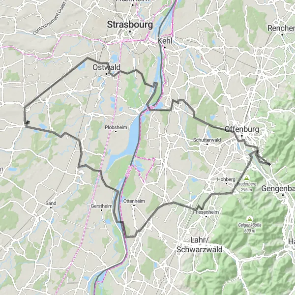 Karten-Miniaturansicht der Radinspiration "Entdeckungstour durch die Region" in Freiburg, Germany. Erstellt vom Tarmacs.app-Routenplaner für Radtouren